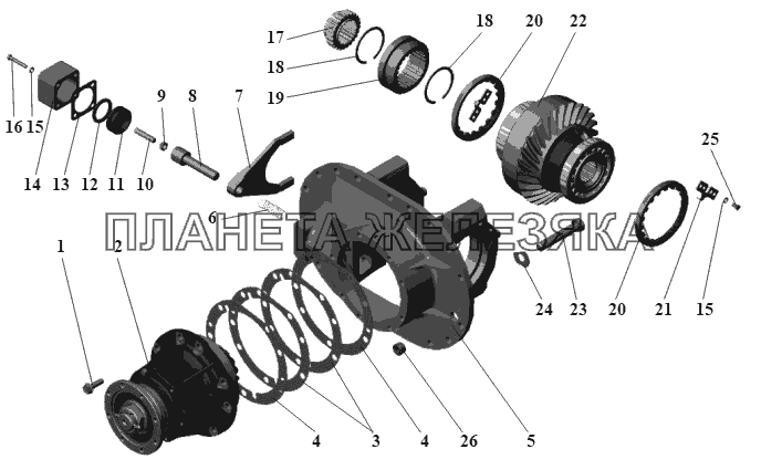Редуктор заднего моста 104-2402010 МАЗ-152 (2011)